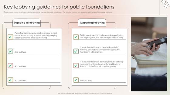 Philanthropic Leadership Playbook For Policy Advocacy Key Lobbying Guidelines For Public