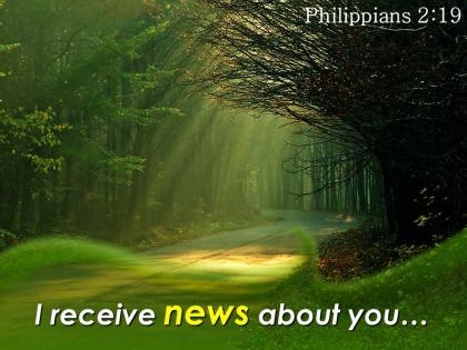 Philippians 2 19 i receive news about you powerpoint church sermon