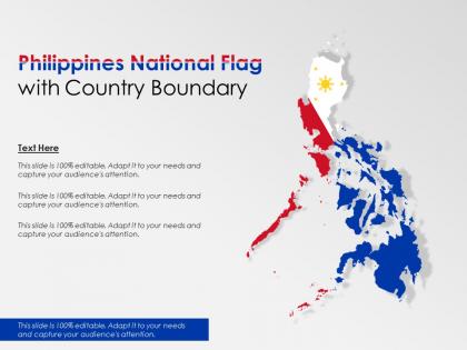 Philippines national flag with country boundary