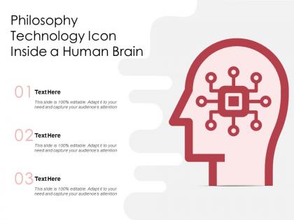 Philosophy technology icon inside a human brain