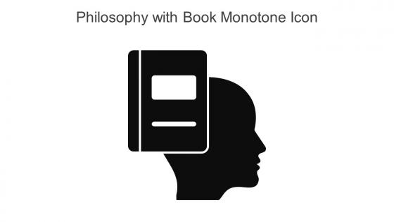 Philosophy With Book Monotone Icon In Powerpoint Pptx Png And Editable Eps Format
