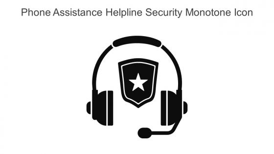 Phone Assistance Helpline Security Monotone Icon In Powerpoint Pptx Png And Editable Eps Format