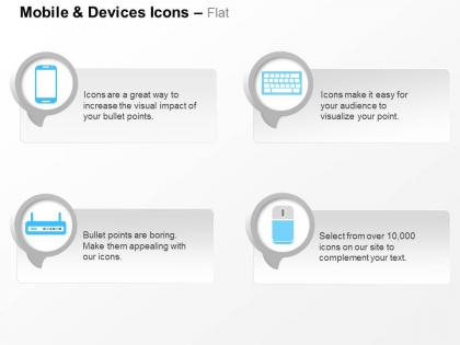 Phone keyboard router joystick ppt icons graphics