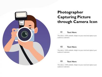 Photographer capturing picture through camera icon