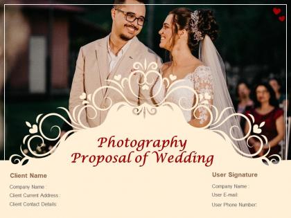Photography proposal of wedding powerpoint presentation slides