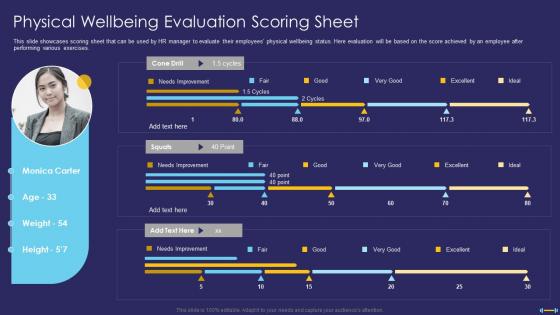 Physical Wellbeing Evaluation Scoring Sheet Workplace Fitness Culture Playbook