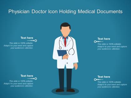 Physician doctor icon holding medical documents
