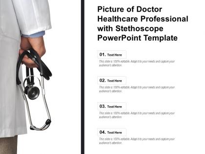 Picture of doctor healthcare professional with stethoscope powerpoint template