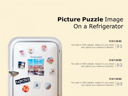 Picture puzzle image on a refrigerator