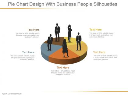 Pie chart design with business people silhouettes ppt images gallery