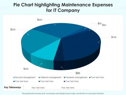 Pie chart highlighting maintenance expenses for it company
