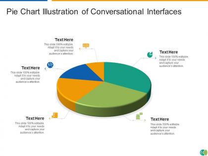 Pie chart illustration of conversational interfaces infographic template