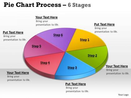 Pie chart process 6 stages 5