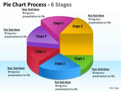 Pie chart process 6 stages