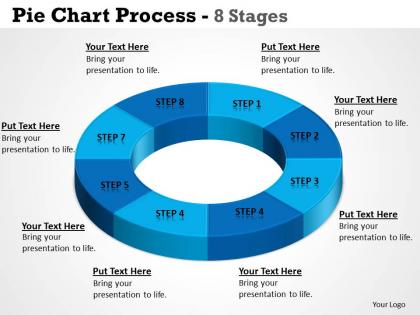 Pie chart process 8 stages circular templates 5