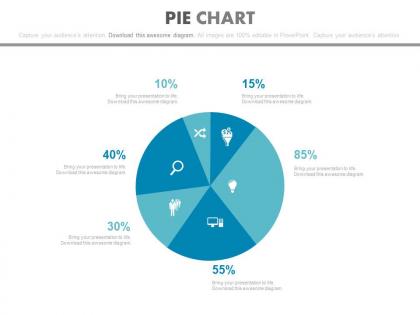 Pie chart with financial value calculation powerpoint slides