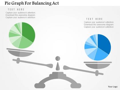 Pie graph for balancing act flat powerpoint design