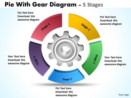 Pie with gear diagram 5 stages 8