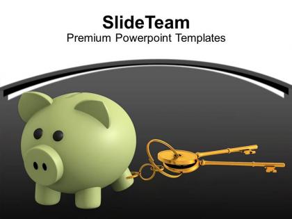 Piggy bank and security keys powerpoint templates ppt themes and graphics 0313