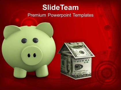 Piggy bank investment savings real estate powerpoint templates ppt themes and graphics 0213