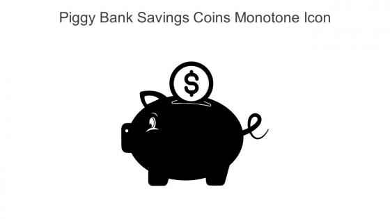 Piggy Bank Savings Coins Monotone Icon In Powerpoint Pptx Png And Editable Eps Format
