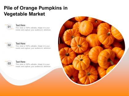 Pile of orange pumpkins in vegetable market