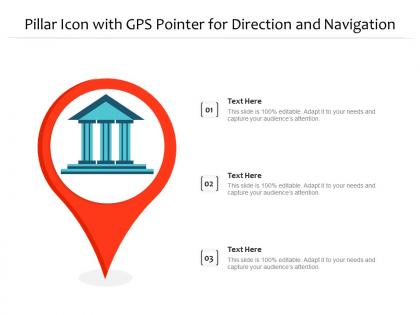 Pillar icon with gps pointer for direction and navigation