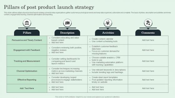 Pillars Of Post Product Launch Strategy