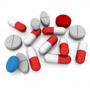 Pills and capsules for medical usage stock photo