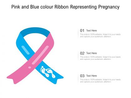 Pink and blue colour ribbon representing pregnancy