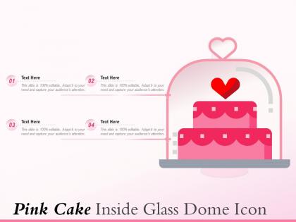 Pink cake inside glass dome icon