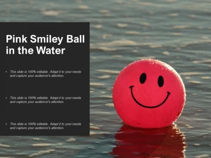 Pink smiley ball in the water