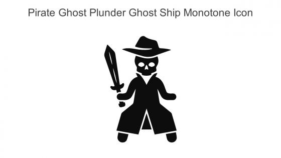 Pirate Ghost Plunder Ghost Ship Monotone Icon In Powerpoint Pptx Png And Editable Eps Format