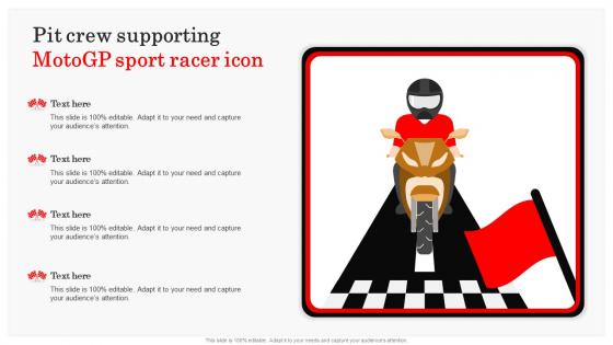 Pit Crew Supporting MotoGP Sport Racer Icon