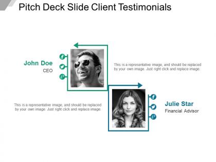 Pitch deck slide client testimonials powerpoint ideas