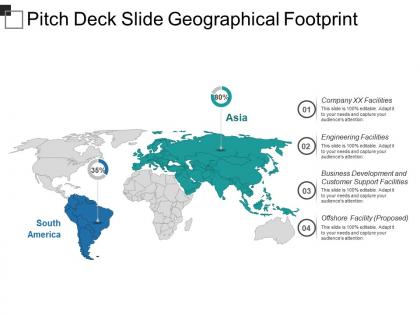 Pitch deck slide geographical footprint ppt design