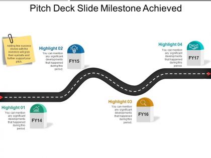 Pitch deck slide milestone achieved 1 ppt ideas