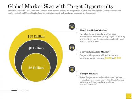 Pitch deck to raise global market target opportunity target market ppt powerpoint microsoft