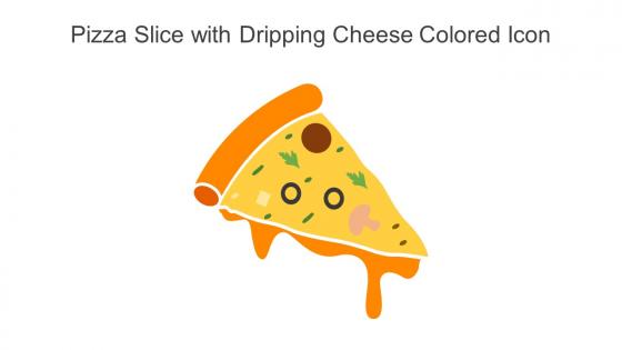 Pizza Slice With Dripping Cheese Colored Icon In Powerpoint Pptx Png And Editable Eps Format