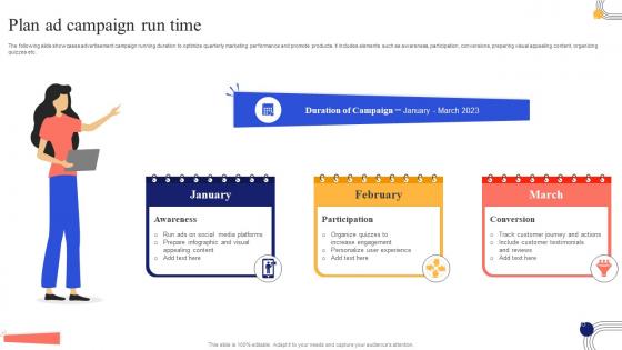 Plan Ad Campaign Run Time Mobile App Marketing Campaign MKT SS V