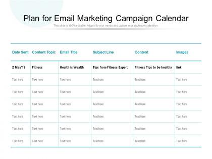 Plan for email marketing campaign calendar