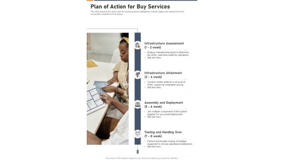 Plan Of Action For Buy Services One Pager Sample Example Document