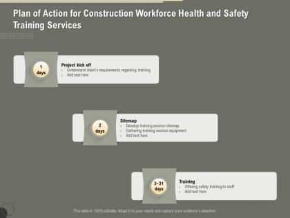Plan of action for construction workforce health and safety training services ppt model