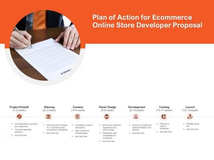 Plan of action for ecommerce online store developer proposal ppt powerpoint presentation outline diagrams
