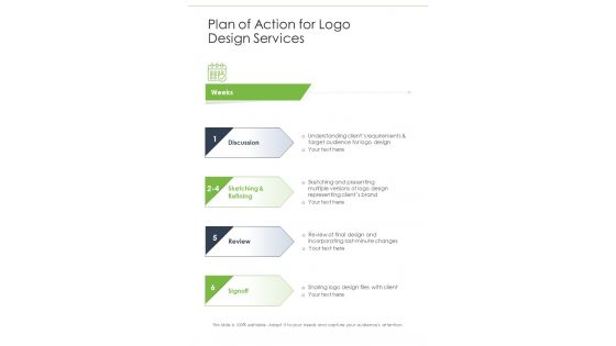 Plan Of Action For Logo Design Services One Pager Sample Example Document