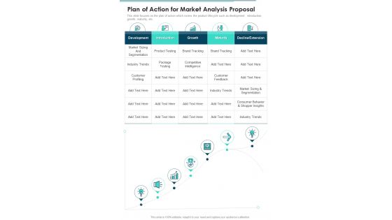 Plan Of Action For Market Analysis Proposal One Pager Sample Example Document