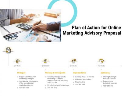 Plan of action for online marketing advisory proposal ppt powerpoint clipart