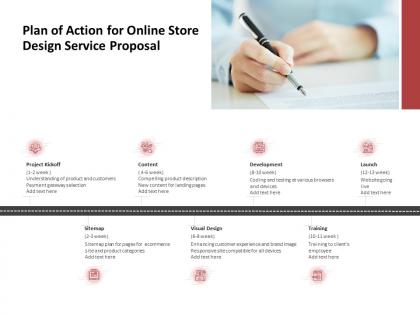 Plan of action for online store design service proposal ppt powerpoint deck