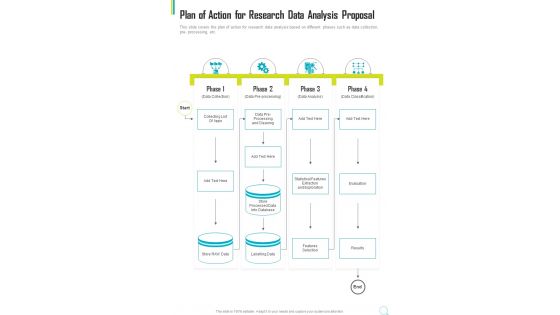 Plan Of Action For Research Data Analysis Proposal One Pager Sample Example Document