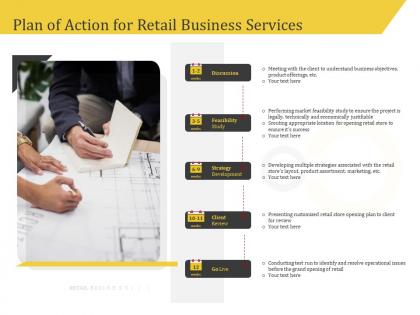 Plan of action for retail business services review ppt file slides